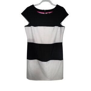 Marc New York Andrew Marc Black & White Striped Dress Size 10 Mod Classic Cute‎